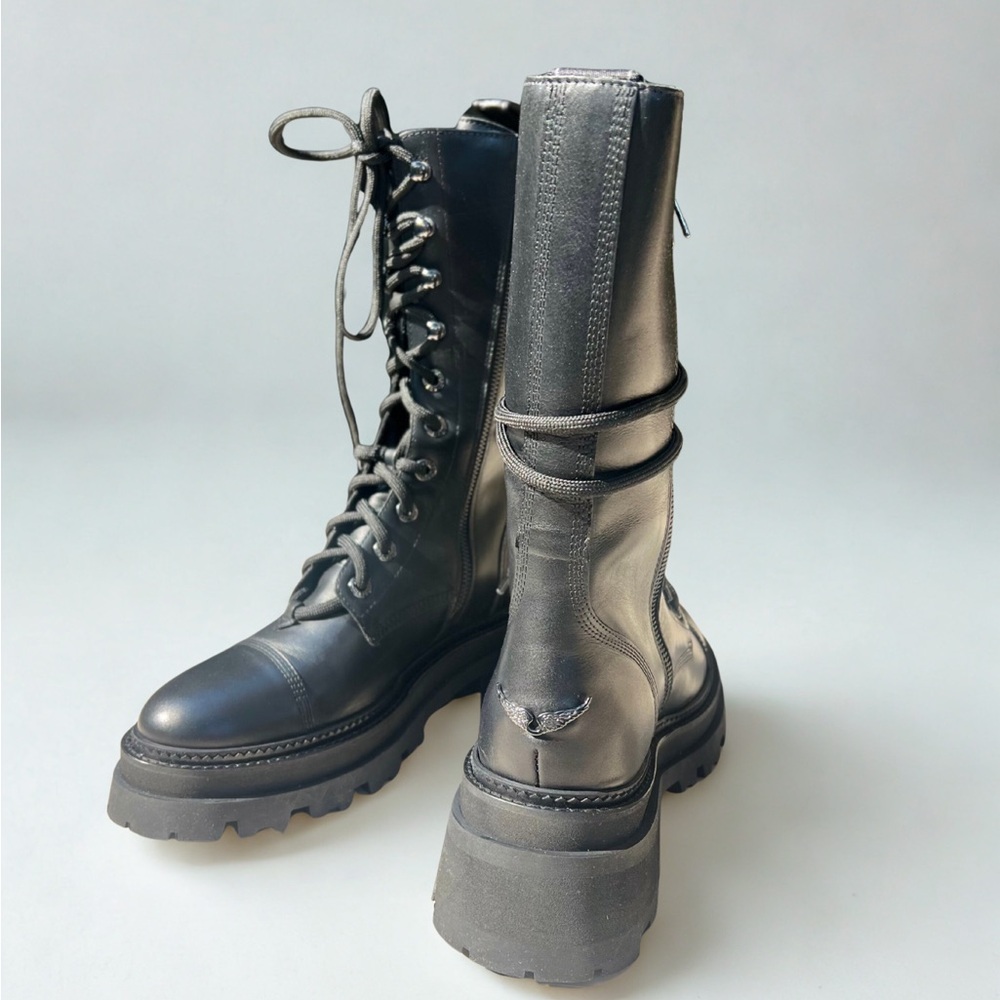 Zadig & Voltaire Black Combat Boots